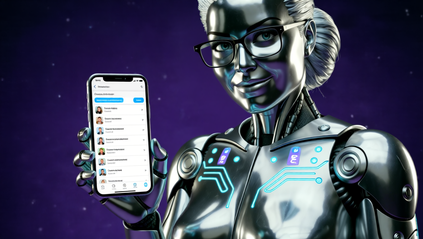Osória com smartphone